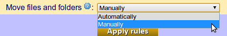 Choose to move files and folders manually, for now