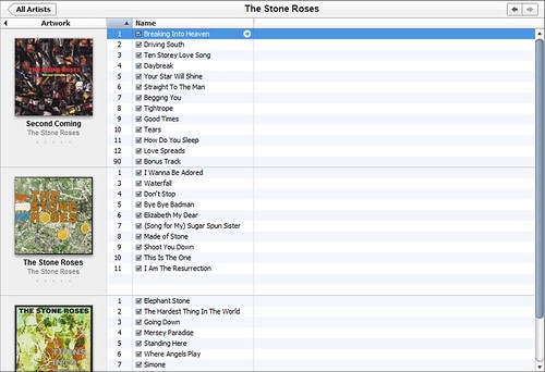 Albums sorted alphabetically