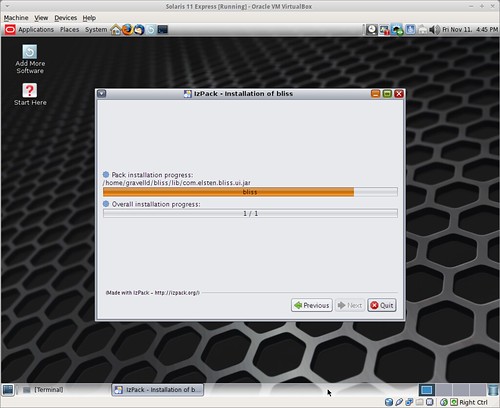 Copying files while installing bliss on Solaris