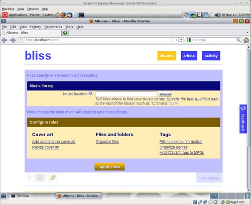 bliss running on Solaris 11