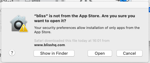 Right click the 'bl' app